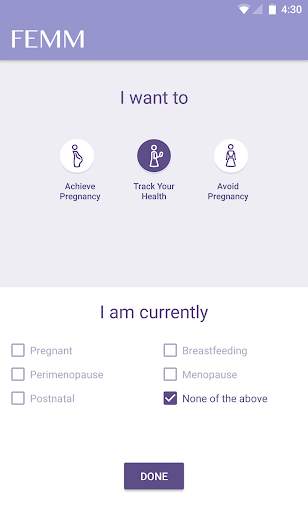 FEMM Health Period and Ovulation Tracker screenshot 1