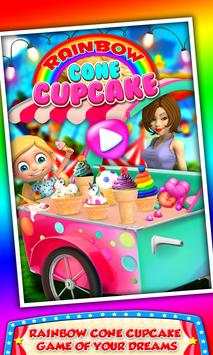Unicorn Rainbow Ice Cream Cone Cupcake Cooking screenshot 1