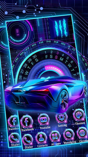 Neon Sports Carथीम HD वॉलपेपर 3D आइकन स्क्रीनशॉट 1