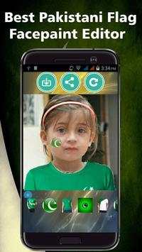 Pak Flag On Face, Independence Day Pak Flag Paint screenshot 2