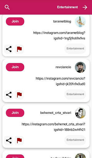 Insta Links : pages of instagram screenshot 1