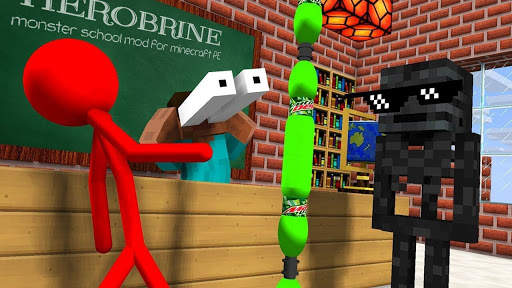 Herobrine Monster School Mod for Minecraft PE screenshot 2
