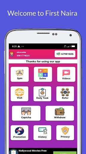 First Naira - complete task and earn money स्क्रीनशॉट 1
