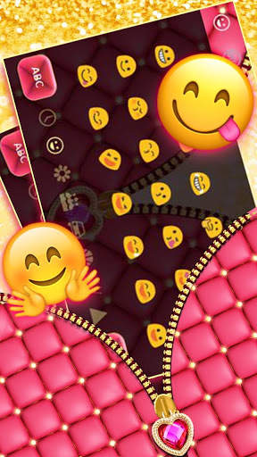 Pink Zipper Keyboard Theme screenshot 3