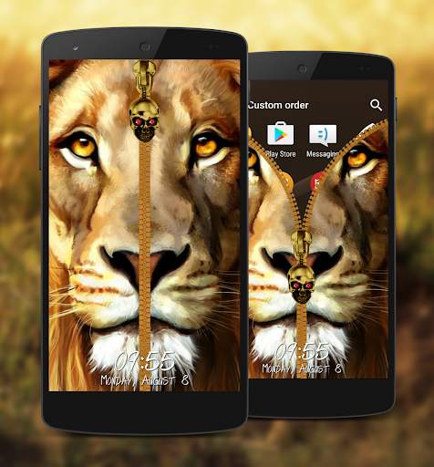Lion Zipper Lock Screen 3 تصوير الشاشة