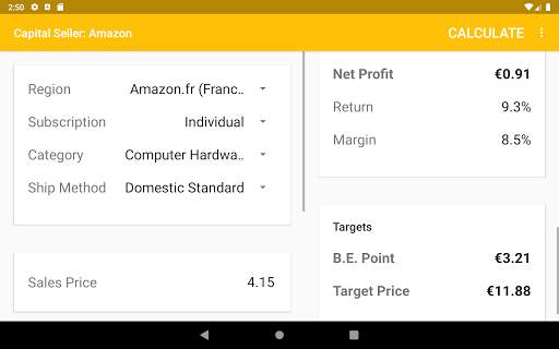 Capital Seller - Amazon Fee & Profit Calculator screenshot 8