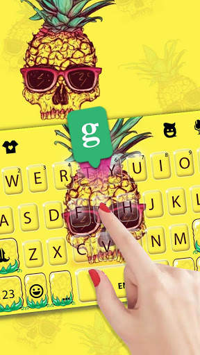 Cool Pineapple Skull Keyboard Theme screenshot 2