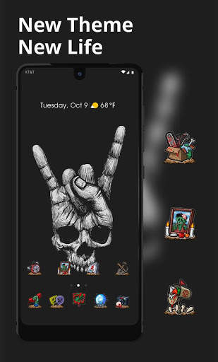 Tema abstrak Rock Skull Graffiti screenshot 1