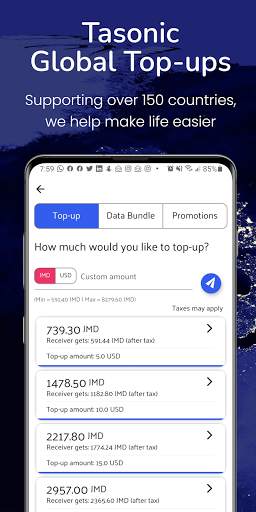 Tasonic Top-up: Worldwide Mobile Recharge screenshot 4