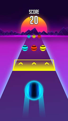 Neon Color Ball Road Run screenshot 2