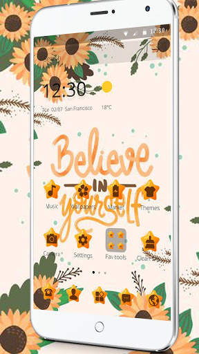 Yellow Daisy Believe Yourself Theme screenshot 2