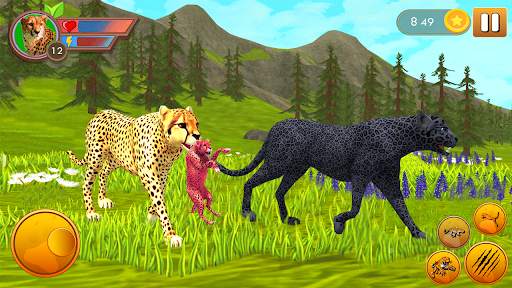 Wild Cheetah Family Simulator Cheetah Animal Games screenshot 1