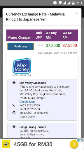 Money Changer Rate Malaysia स्क्रीनशॉट 3