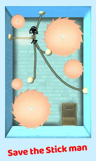Stickman Rescue - Cut Rope Puzzle Game screenshot 1