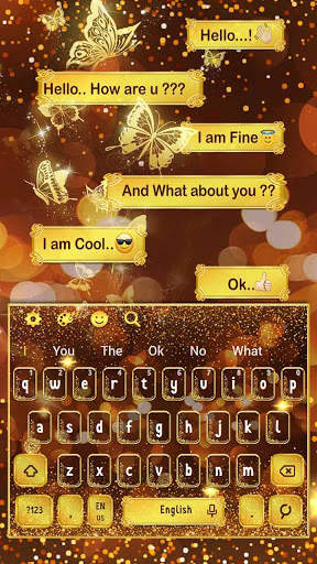 Elegant Golden Butterfly Keyboard screenshot 2