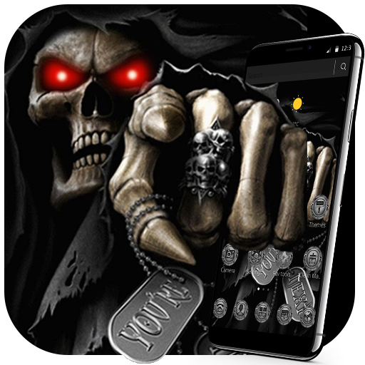 Dark Immortal Pointing Skull Theme icon