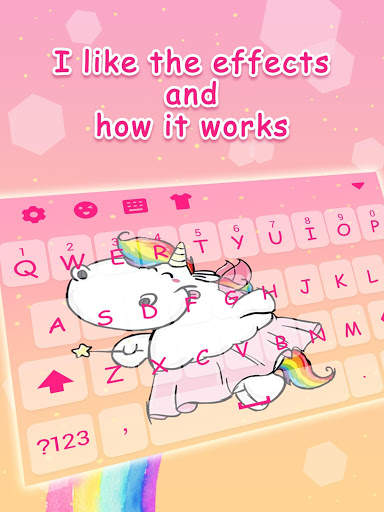Unicorn Ballerina Keyboard Theme for Girls screenshot 1