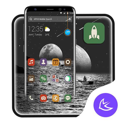 Black Moonlight APUS Launcher theme 63.0.1001