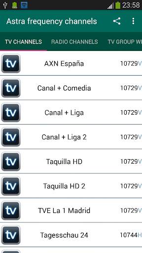 Astra Frequency Channels screenshot 1