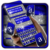 Cobalt Silver Glitter Keyboard Theme icon