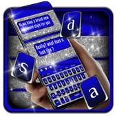Cobalt Silver Glitter Keyboard Theme 10001002