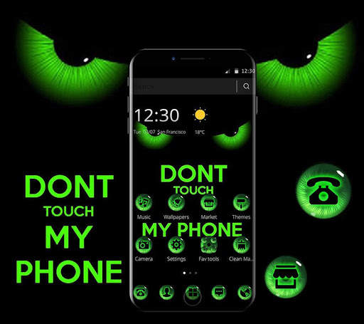Green Dont Touch My Phone Theme screenshot 2
