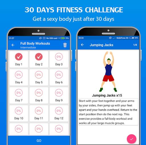 30 Day Home Workouts screenshot 3
