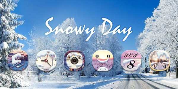 Snowy Day V Launcher Theme screenshot 5