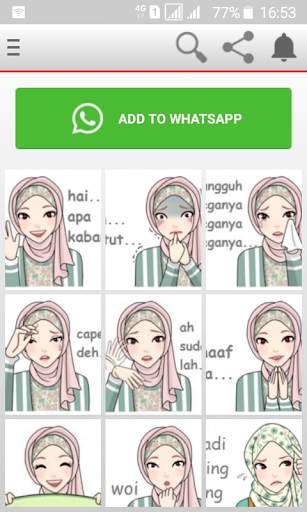 Stiker Hijab Cantik Lucu untuk WhatsApp screenshot 4