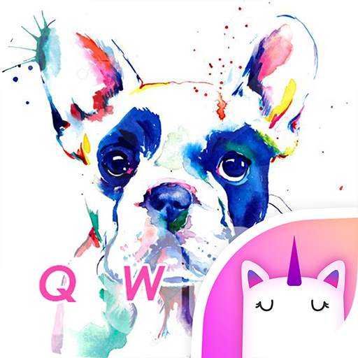 Cute Bulldog Emoji Keyboard Theme 1.0