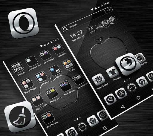 Crystal Silver Launcher Theme скриншот 3