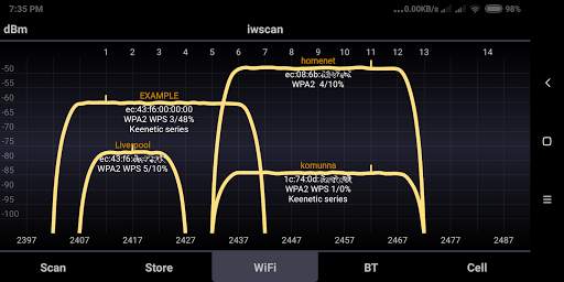 WiFi iwscan screenshot 2