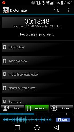 Dictomate -  MP3OGG Voice Recorder - Free screenshot 1