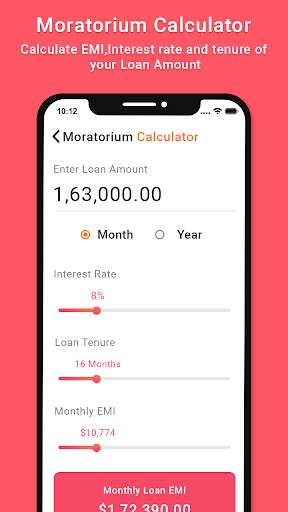 EMI Moratorium Calculator screenshot 3