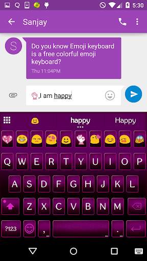 Pink Punk Emoji Keyboard Theme screenshot 5