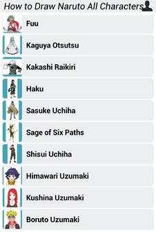How to Draw Naruto All Characters 4 تصوير الشاشة