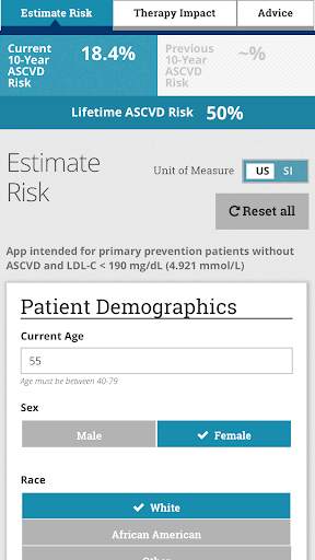ASCVD Risk Estimator Plus скриншот 2