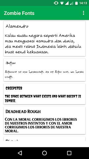 Zombie Fonts for FlipFont screenshot 1
