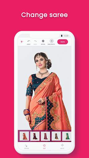 Woman Saree Photo Suit : Simple & Traditional 4 تصوير الشاشة