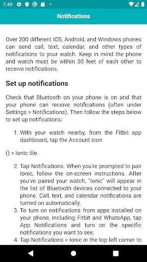 User guide for Fitbit Ionic screenshot 3