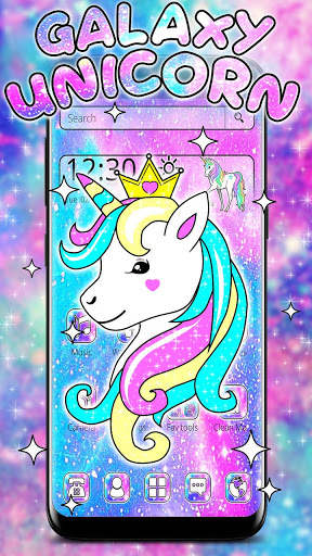 Cute Galaxy Unicorn Launcher Theme screenshot 1