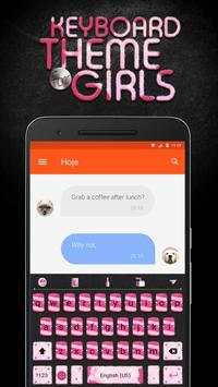 Pink Black Emoji Keyboard Theme for Girls screenshot 2