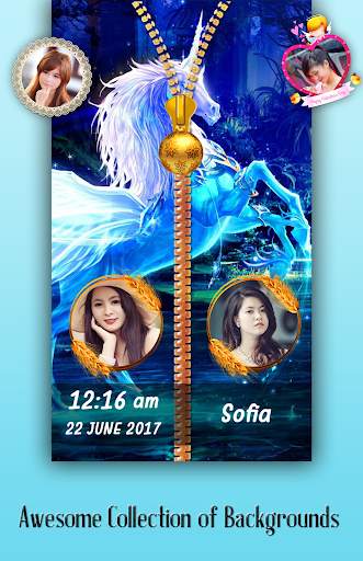 Unicorn Zipper Lock Screen screenshot 1