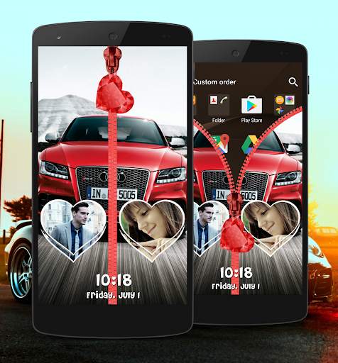Cars Zipper Lock Screen 1 تصوير الشاشة