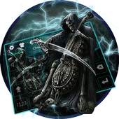 Dark Flame Devil skull gun Theme Keyboard 10001005