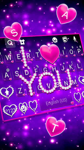 Diamond Purple Love Keyboard B screenshot 2