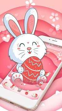 Pink Cute Bunny Launcher Theme screenshot 4