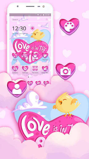 Pink Cartoon Love Heart Theme screenshot 2