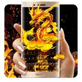 Fire Dragon Gold Flame  Keyboard 10001005