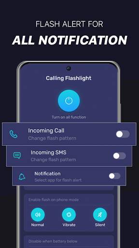 Flash alert: flash on call sms, ringing flashlight screenshot 2